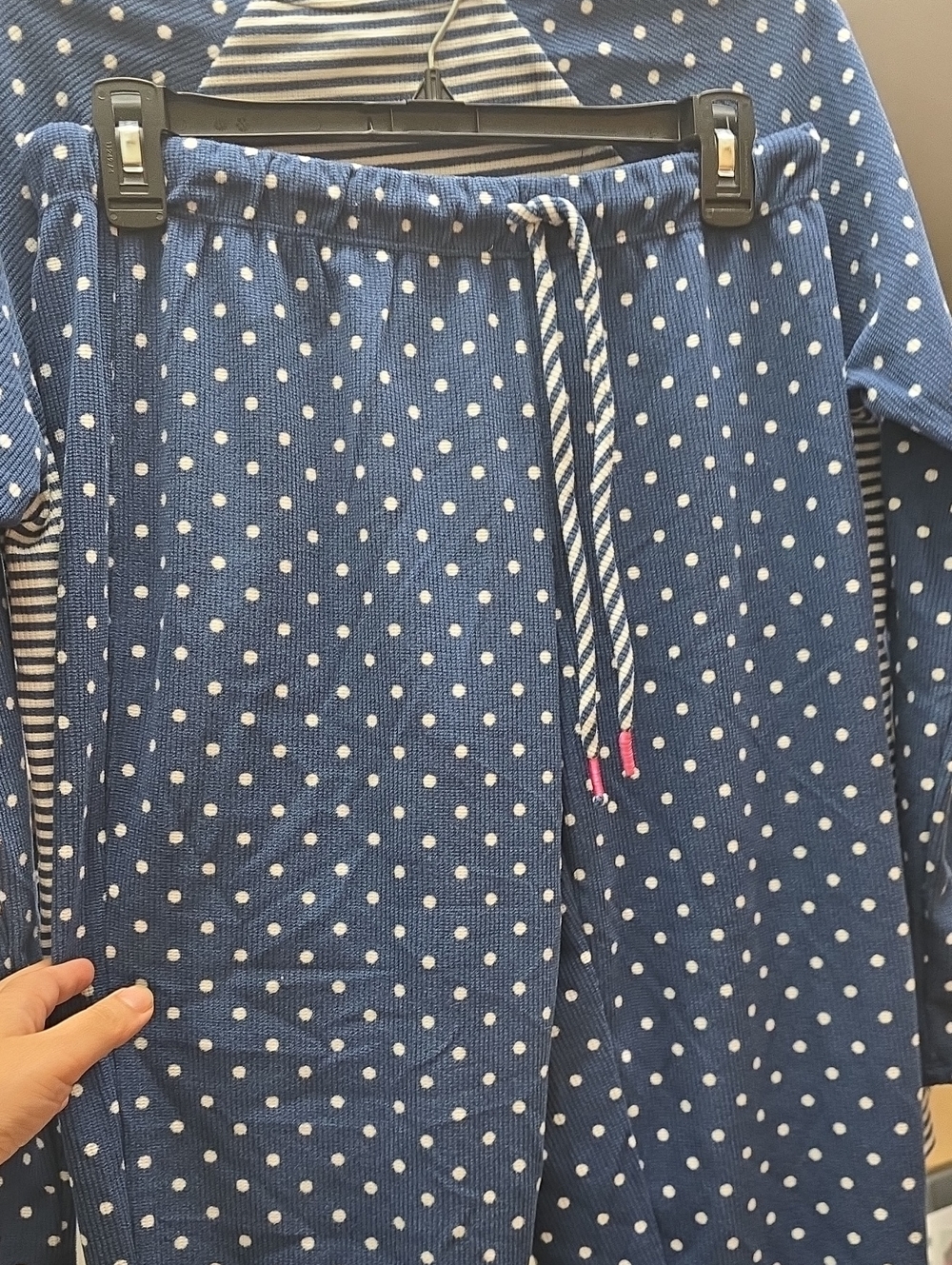 #2160 Blue* Brushed Mini Waffle Thermal Long Sleeve with Jogger Pajama Set - Picture 8 of 10